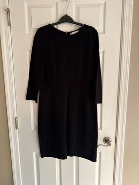 Jude Connally Black Three-Quarter Sleeve Sheath Dress
